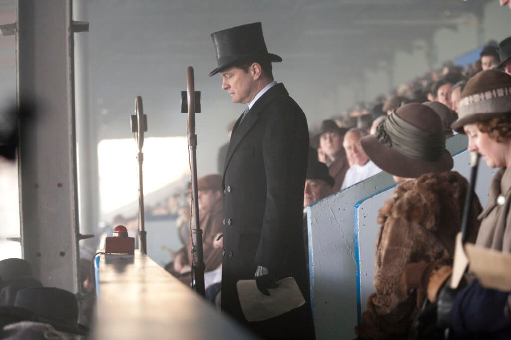 Bertie pause in the grandstands, an image from the film "The King's Speech"