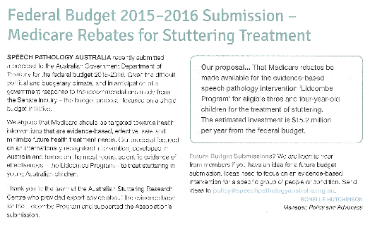 Proposed Medicare policy re: Lidcombe