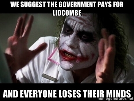 We suggest the government pays for Lidcombe and everyone loses their minds