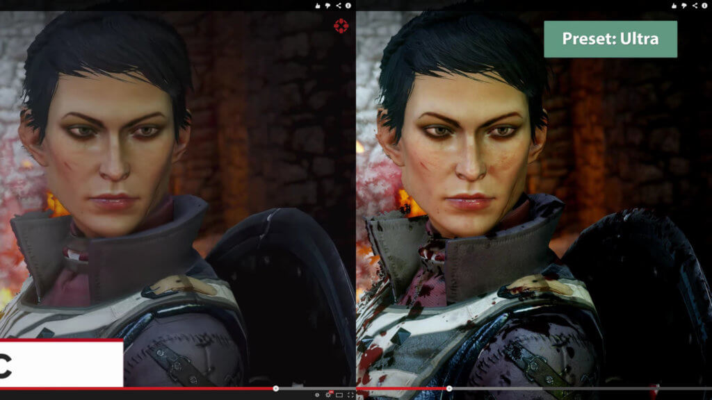 Side-by-side comparison of different graphics resolutions in video games