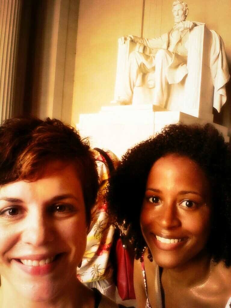 Katie and Sharon at Lincoln Memorial