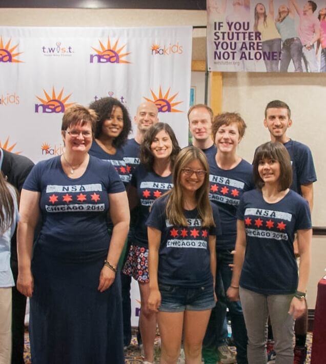 Group photo of NSA members from Chicago wearing Chicago shirts