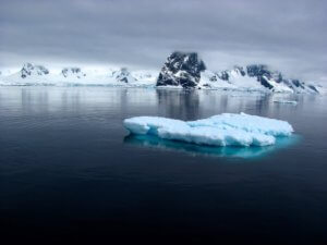 Ice on a calm sea